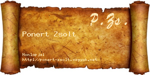 Ponert Zsolt névjegykártya